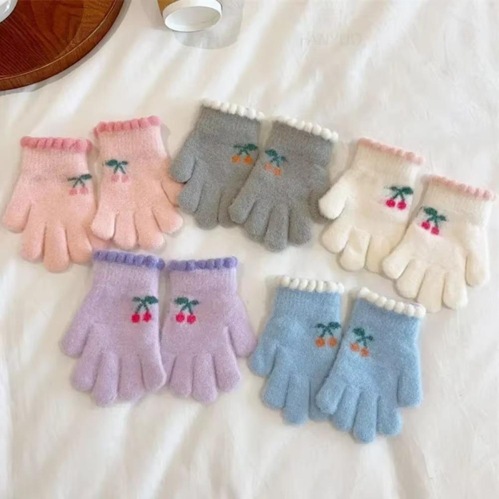 

Five Finger Cycling Mittens Thicken Baby Gloves New Kids Warm Gloves Winter білий