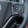 Carbon Fiber Interior Car Steering Wheel Panel Cover Trim Sticker For Honda CR-V 2012-2016 Styling Accessories