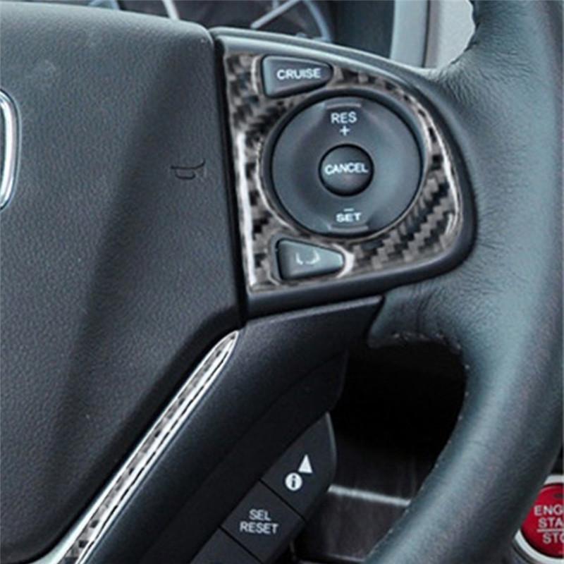 Carbon Fiber Interior Car Steering Wheel Panel Cover Trim Sticker For Honda CR-V 2012-2016 Styling Accessories