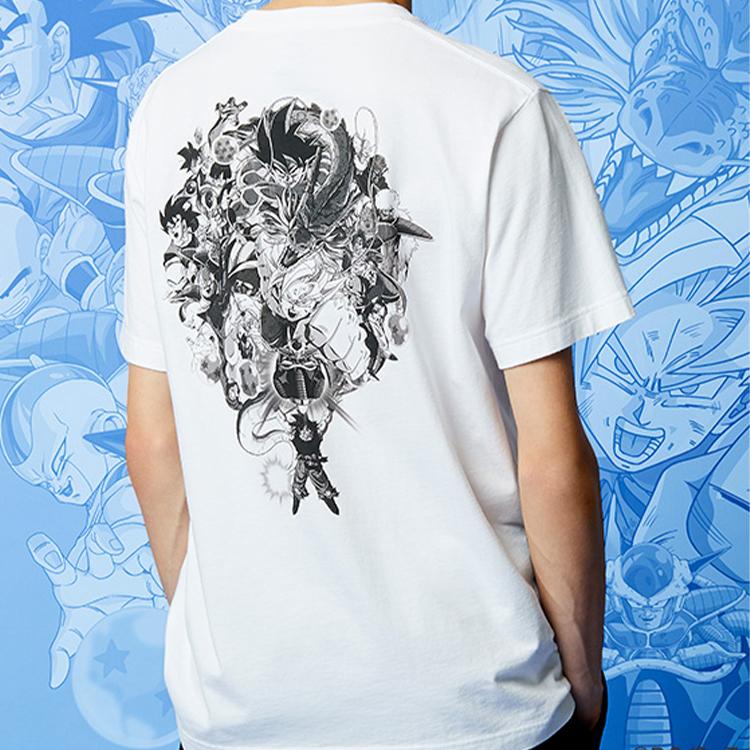 UNIQLO Dragon Ball Anime Character Print Short Sleeve T-Shirt Unisex Tops White 424005-00