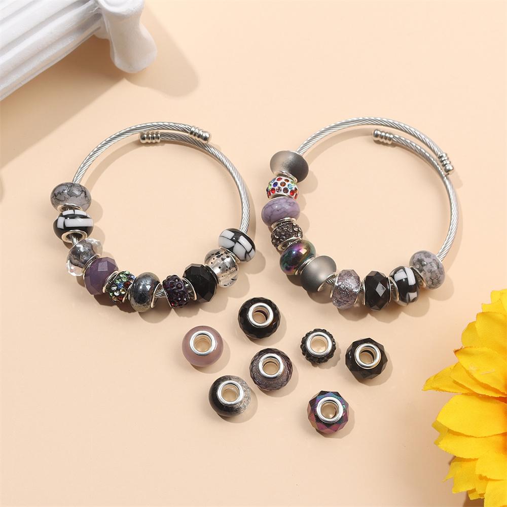 30/50/100pcs large hole beads, resin large hole pen beads, European beads, large hole glass beads, rhinestone beads, pen making, bulk bracelet making