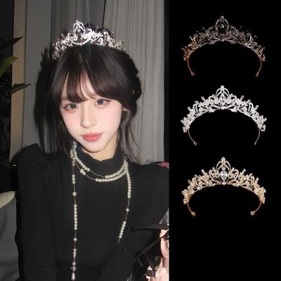 Nova Coroa Luxuosa Retro Barroca Preta Tiara de Noiva Vestido de Casamento Acessórios de Casamento Coroa de Aniversário