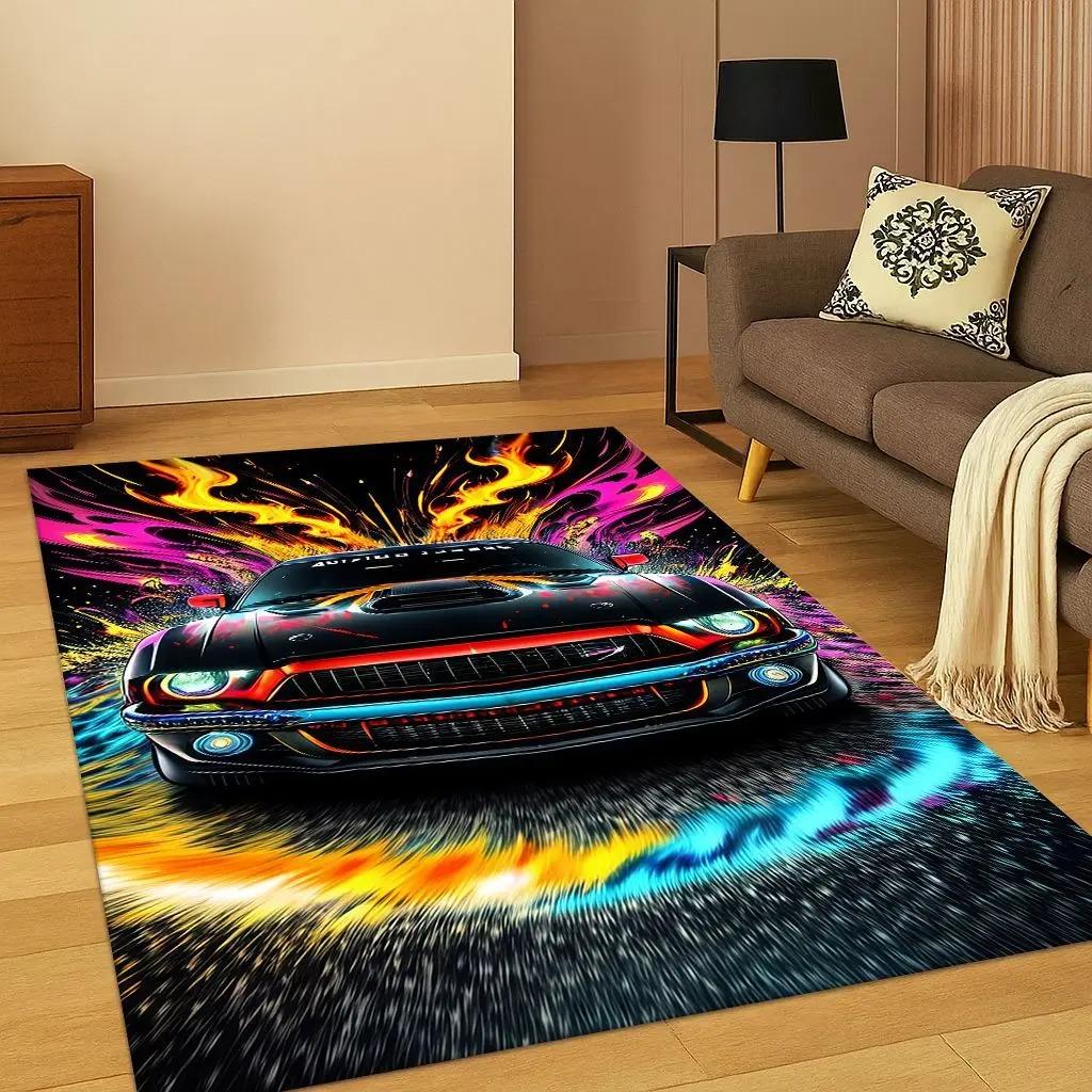 Sports Car Racing Car Carpet Rug for Playroom Living Room Bedroom Home  Kitchen Doormat Decor Carpets for Living Room Carpets