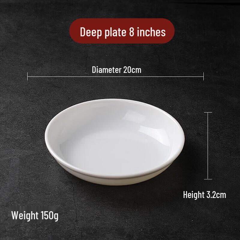 Commercial White Melamine Round Plate