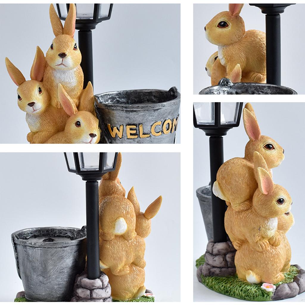 Garden Animal Statues Birthday Gifts for Women Mom with Solar Lantern Animal Figurines for Patio Lawn Yard Porch Pond Decoration