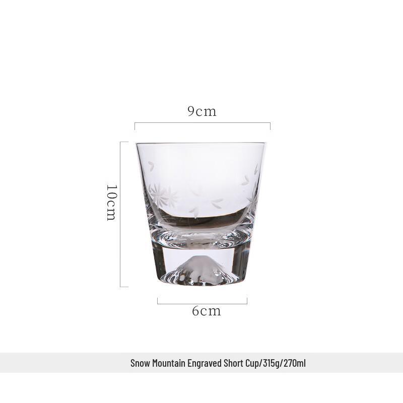 Japanese Mount Fuji Cherry Blossom Whiskey Glass
