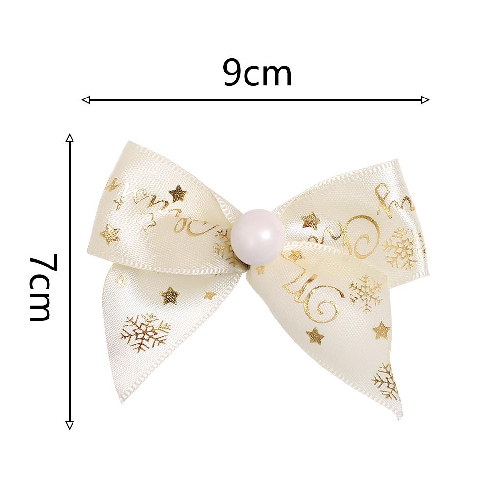 10Pcs Bow Ribbon Christmas Supplies Decoration Xmas Tree Pendant Ornament Bows for Home Decor New Year's 2025 Gifts Accessories