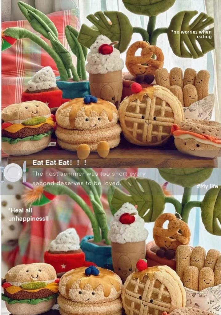 Muffin/Waffle/Strawberry Cake Ornament Gift with Jca Label Home Decoration Accessories Desk Kawaii Decoration Home Accessories