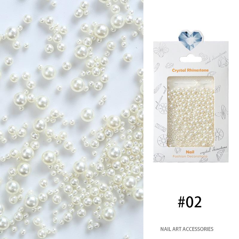 Pearl Nail Art Highlight Pearl 1.5Mm-4Mm Round Pearl Mixed Japanese Matte Gold Matte Silver Jewelry