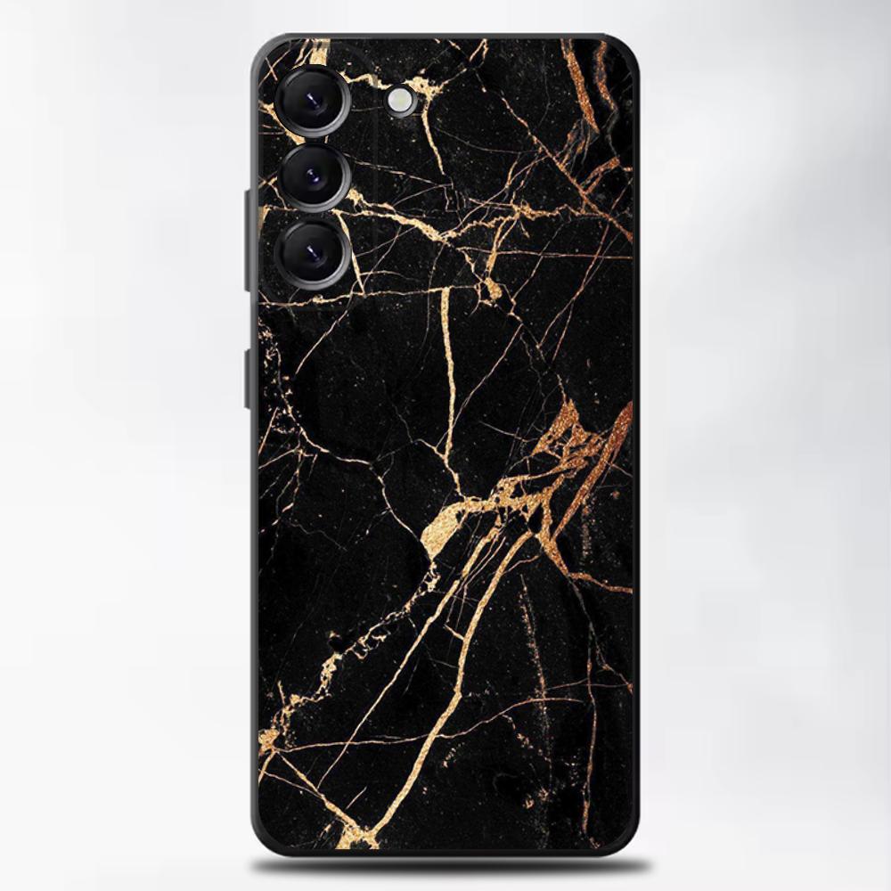 Black Gold Marble Pattern Phone Case For Samsung Galaxy A13,A21s,A22,A31,A32,A52,A53,A71,A80,A91 Soft Black Cover