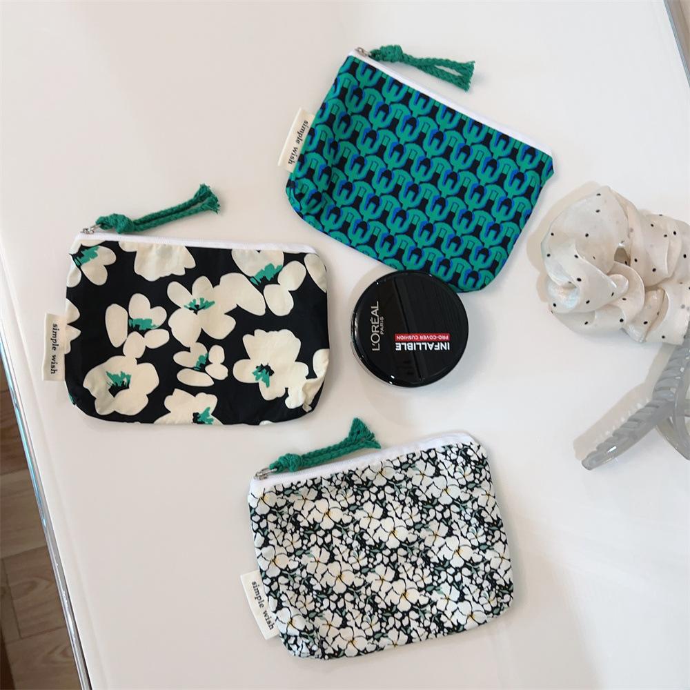 Cotton Change Bag Floral Mini Cotton Bag Card Bag Air Cushion Lipstick Storage Bag Convenient