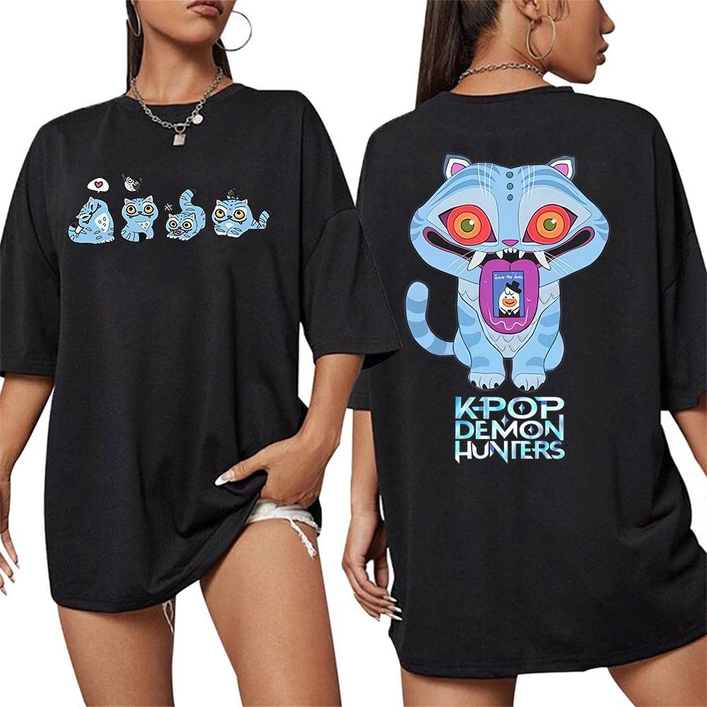 K-pop Demon Hunters Rumi Mira Zpey 2025 Film Graphic T-Shirt Men Women Harajuku High Quality Oversized Cotton T Shirt Streetwear