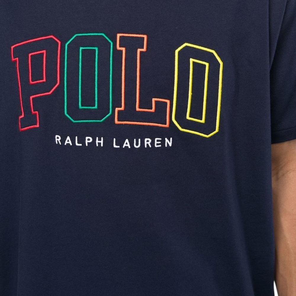 Polo Ralph Lauren SS23 Letter Print Crew Neck Short Sleeve T-Shirt Men Tops Blue 710899185-001