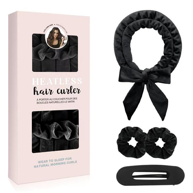 Heatless curling iron hair tie streamer coiler hairdressing big wave sleep gift box set