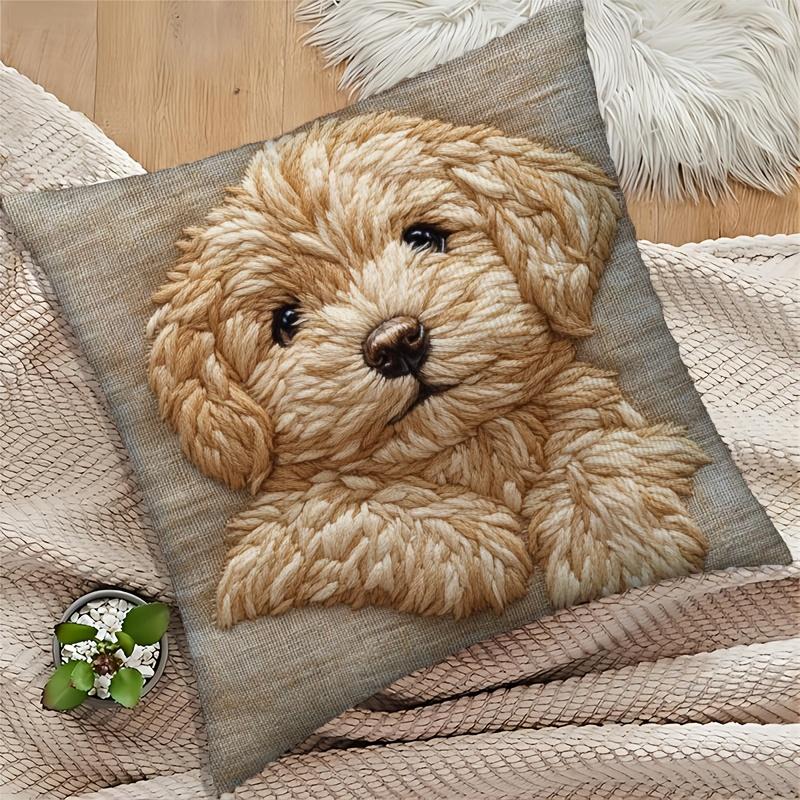 Puppy Print Throw Cushion Covers Chair Living Room Pillowcase Cozy Zipper Sofa Pillow Covers Bedroom Indoor Home Decor
