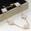 Women's Four-Leaf Clover Bracelet – 18K Gold Plated with Double-Sided Mother-of-Pearl, Elegant High-Quality Accessory, Chic and Lucky Design.