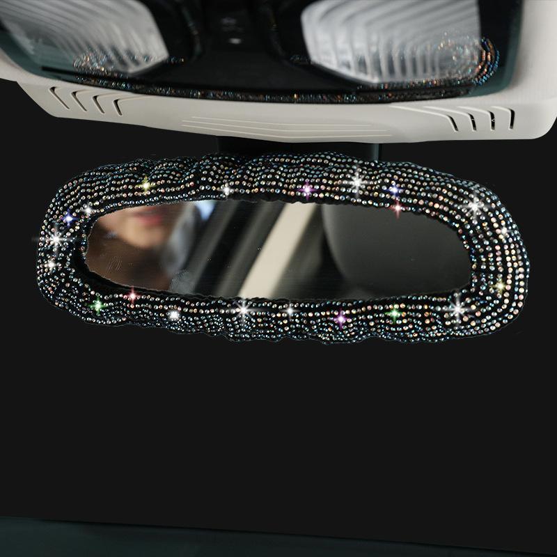 Hot Diamond Full Diamond Car Rearview Mirror Cover, Diamond-encrusted Car Rearview Mirror Interior Cover