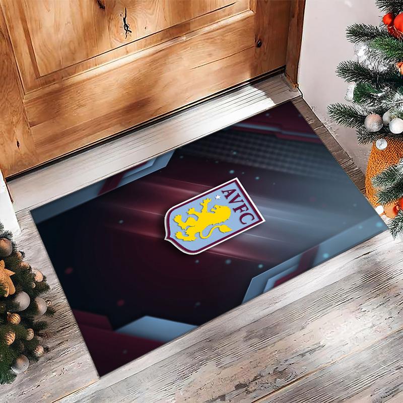 Aston Villa Football Soccer Football Pattern Soft Area Rug Non Slip Indoor Floor Carpet Sports Decor Mat for Bedroom