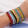 17pcs Set Bohemia Colorful String Beads Elastic Bracelet for Women Summer Beach Vacation Fold Wear Jewellery Sets Accessory Gift