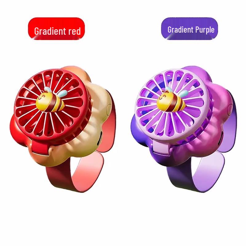 2025 Kids' Cartoon Fan Slap Bracelet: Mini Electric Fan Toy for Elementary School Girls