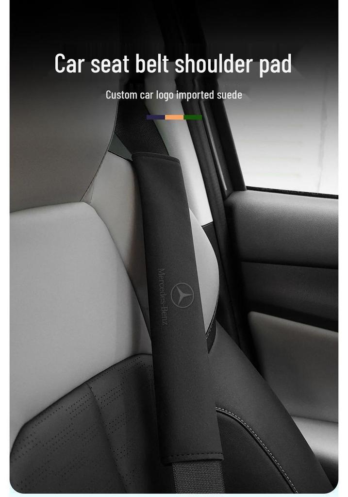 New BYD Suede Seat Belt Shoulder Pad: Anti-Chafing, Wear and Dirt-Resistant, All-Season, Light Luxury, Simple, Practical