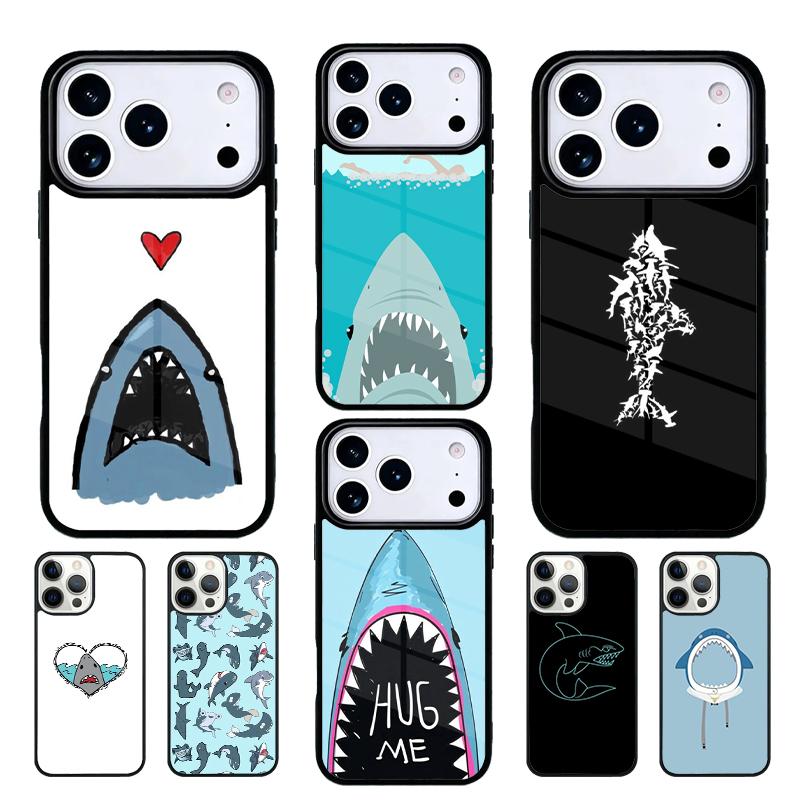 Love Shark soft Phone Case For iPhone 17 AIR 16 Pro Max 15 14 Pro 11 12 13 Shockproof Silicone Cover