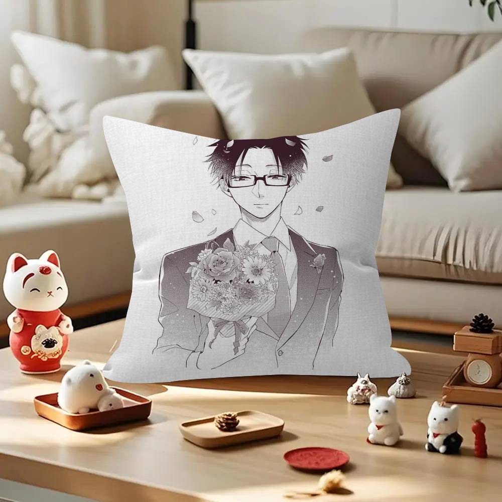 Romantic Anime W-Wotakoi  Pillow Cover Design cushion Cover decor Holiday Decorati
