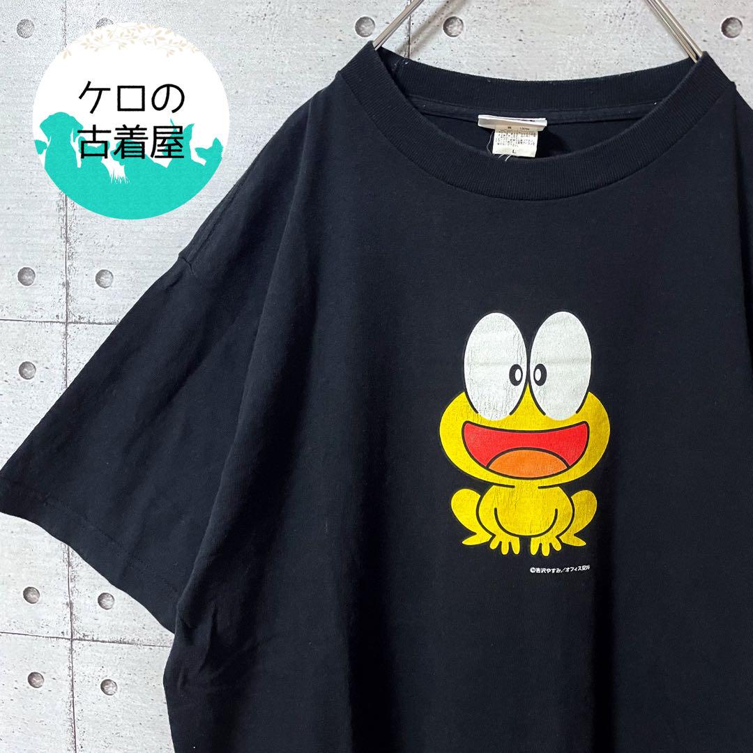 

[USED] Dokonjo Gaeru Pyon-Kichi Men s Short Sleeve T-Shirt, Size L, Black, Yasumi Yoshizawa