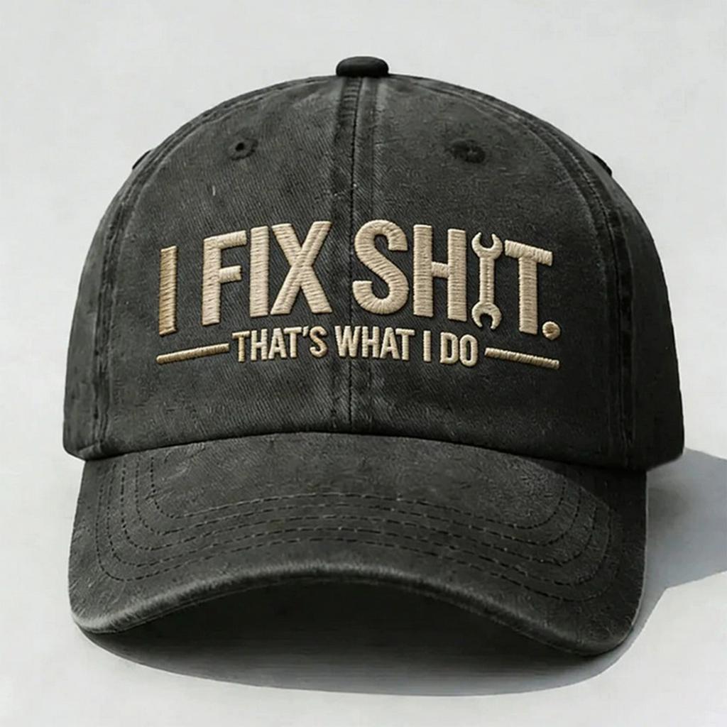 Unisex Letter Embroidered Hat Retro Distressed Embroidered Baseball Cap