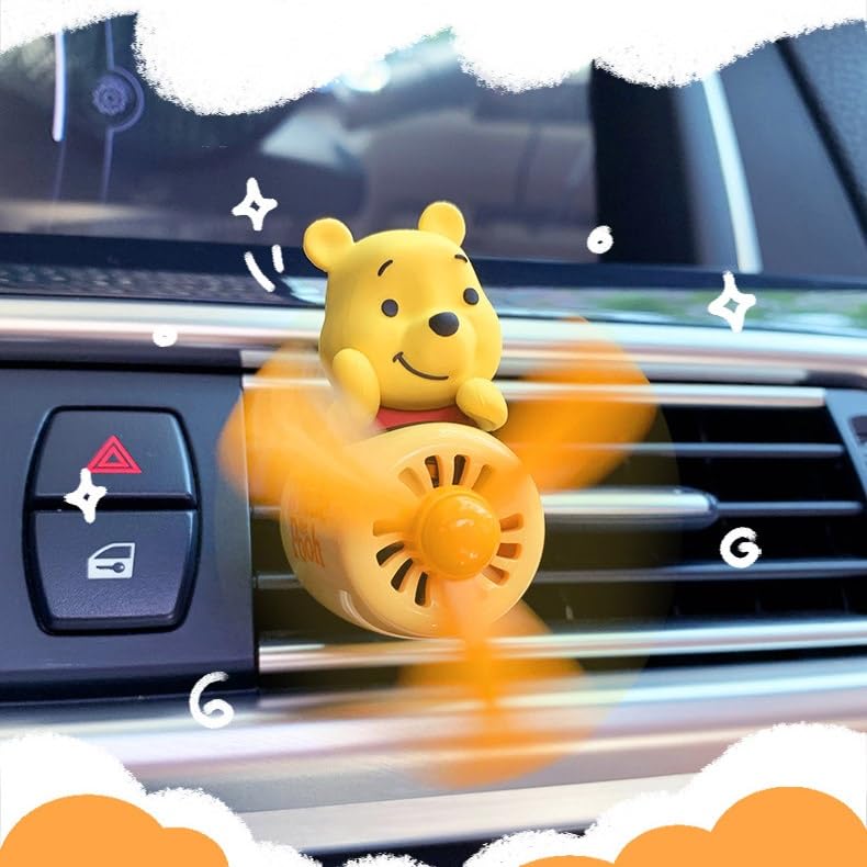 Winnie the Hello Mickey Minnie Judy Hopps Car Air Cute Bear Solid Easy Spiral Rotating Propeller Diffuser for Air Car Decoration Winnie the Pooh,