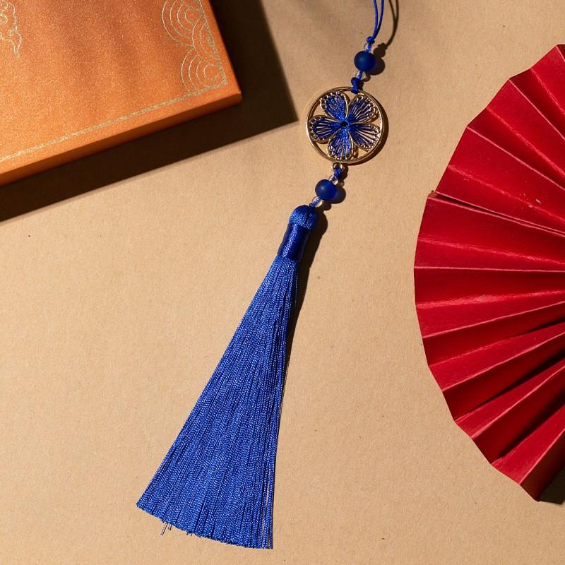 Chińskie klasyczne frędzle delikatny styl etniczny kwiat metalowa rama wisiorki DIY ozdoby rękodzielnicze breloczek dekoracja