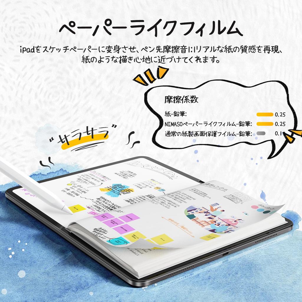NIMASO Screen Detachable for iPad 11th Generation 2025 iPad 10th Generation Drawing Compatible with Tempered Glass Screen DTB25F1618 Paper-Like