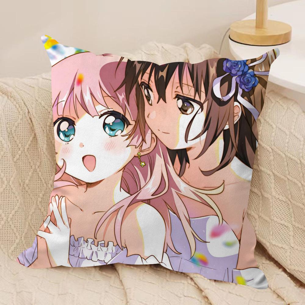 

Чехол на подушку Yuru Yuri Мягкая плюшевая ткань Двусторонний печатный чехол на диванную подушку для всех сезонов Домашний декор Подарок 30cmx30cm