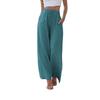 Women Pants Casual White High Elastic Drawstring Baggy Pants Streetwear Solid Color Cotton and Linen Wide Leg Trousers