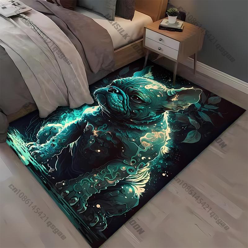 

Green Dog Carpet for Living Room Game Rugs Soft Floor Cartoon Rugs Bathroom Rug Mat Yoga Mat Home Decor Rugs for Bedroom 40x60cm