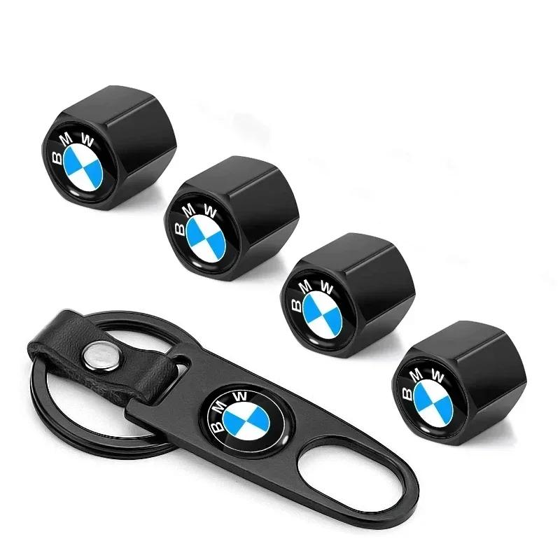 -Car Styling Keychain Key Ring with Auto Tire Valve Caps For BMW M Performance F15 E46 E70 E71 E91 E92 E93 F20 F15 F13 M3 E34 X5 EJ3