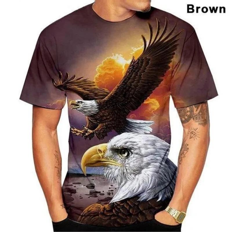 New Eagle 3D Printed T Shirt U.S. National Bird Graphic T-shirt Men And Women Fashion Street Short-sleeved