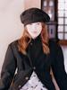Poejidam Stripe Bow Beret In Sheer Black