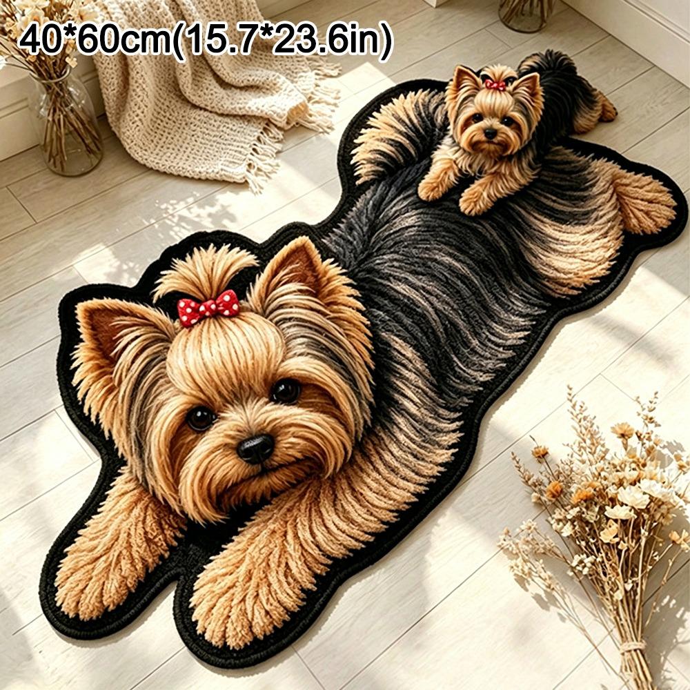 Decorative Carpet Dog Shaped Rug Special-shaped Entryway Mat Cute Animal Floor Mat  Bedroom Decor