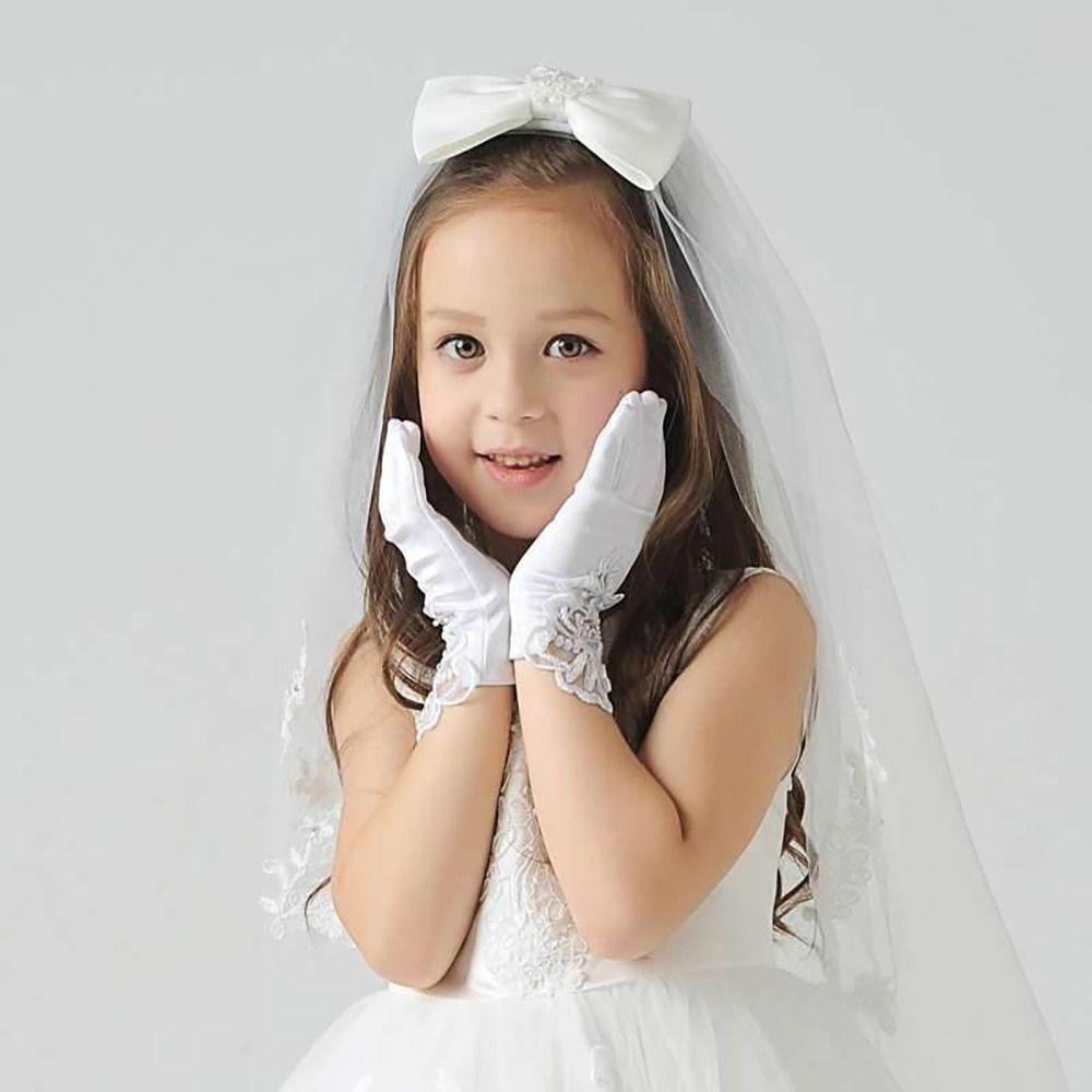 Children's Wedding Dress Stage Gloves Princess Gloves Wedding Gloves Full Finger Mittens