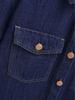 European Retro Dark Blue Denim Shirt for Women - Early Spring 2026 Fashion, Loose Fit with Lapel Collar.