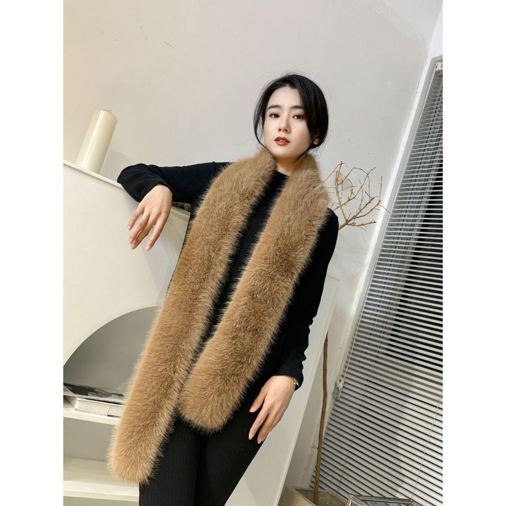 Double-sided Fluffy Lengthened Thickened Scarf Shawl Scarf High-end New Warm Imitation Fox Women's Scarf
