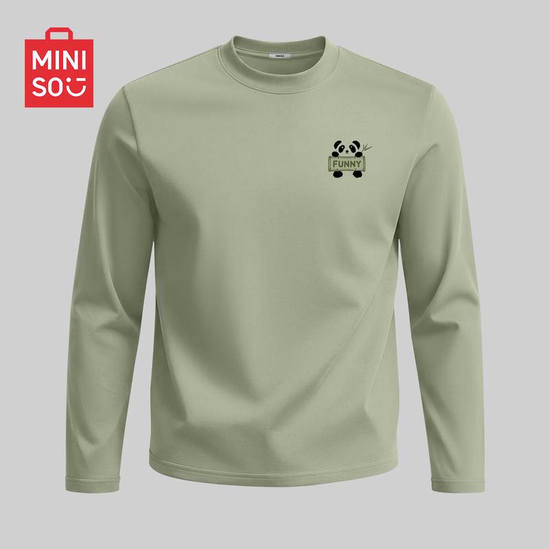 MINISO Men's Pure Cotton Long Sleeve Casual Tee