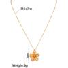 Golden Dopamine Style Flower Pendant Necklace for Women New Trend Wrinkled Choker Wedding Gifts Accessories
