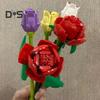 Feine Verarbeitung: Montieren Sie gefälschte Blumen, Anti-Fall-Fancy-Bausteine, Blumenstrauß, Rose