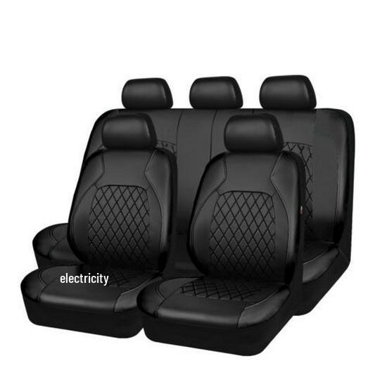 Car Seat Cover with Single Line Diamond Quilting, Embroidered PU Leather - Suitable for Europe, America, and China Markets