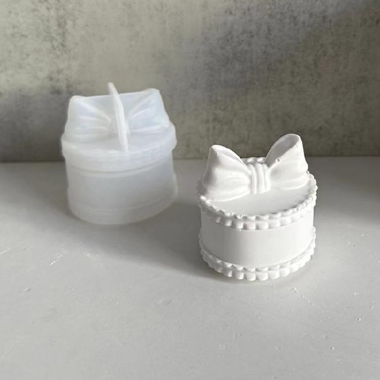 Storage Jar Mold Bowknot Jewelry Organizer Mould Silicone Mold for Candle Cup