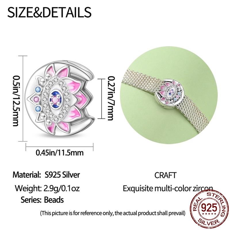 Copper Flat Beads-Pink Heartbeat Charms Fit 3Mm Pan Bracelet Diy Beads For Women Birthday Fine Jewelry Gift