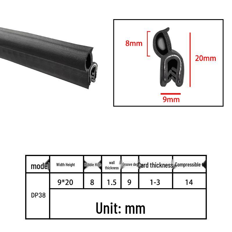 High-Temperature Resistant U-Shaped Rubber Sealing Strip for Dustproofing Electrical Cabinets and Car Doors