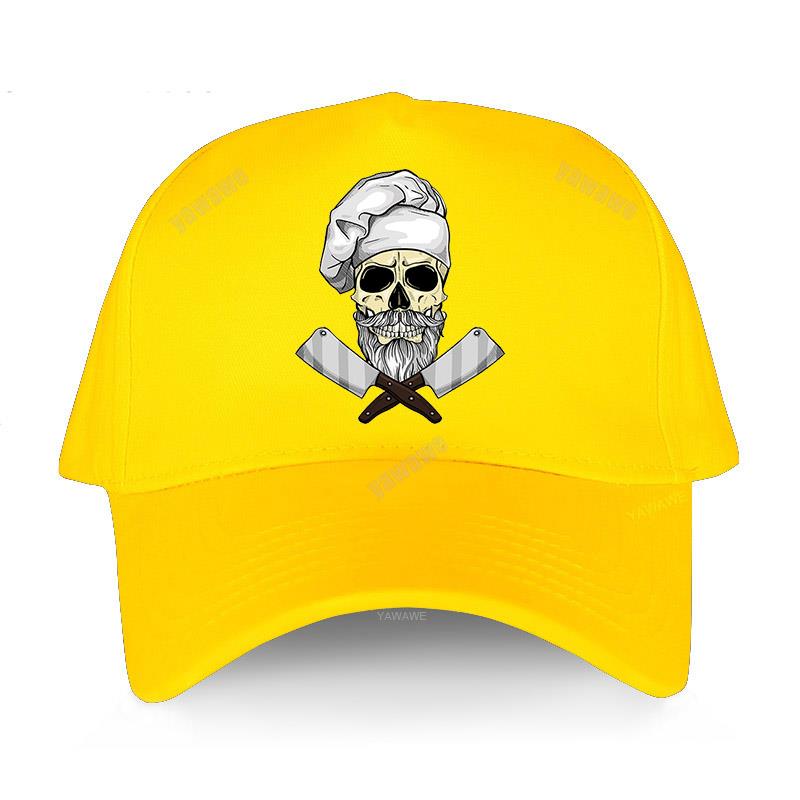 Neu eingetroffene Baumwollhüte für Erwachsene, Baseballkappe, Totenkopf-Chef, Metzger, Kochen, Spruch, Grill, Geschenk, Männer und Frauen, Hip-Hop, Harajuku-Kappen, Sonnenhut